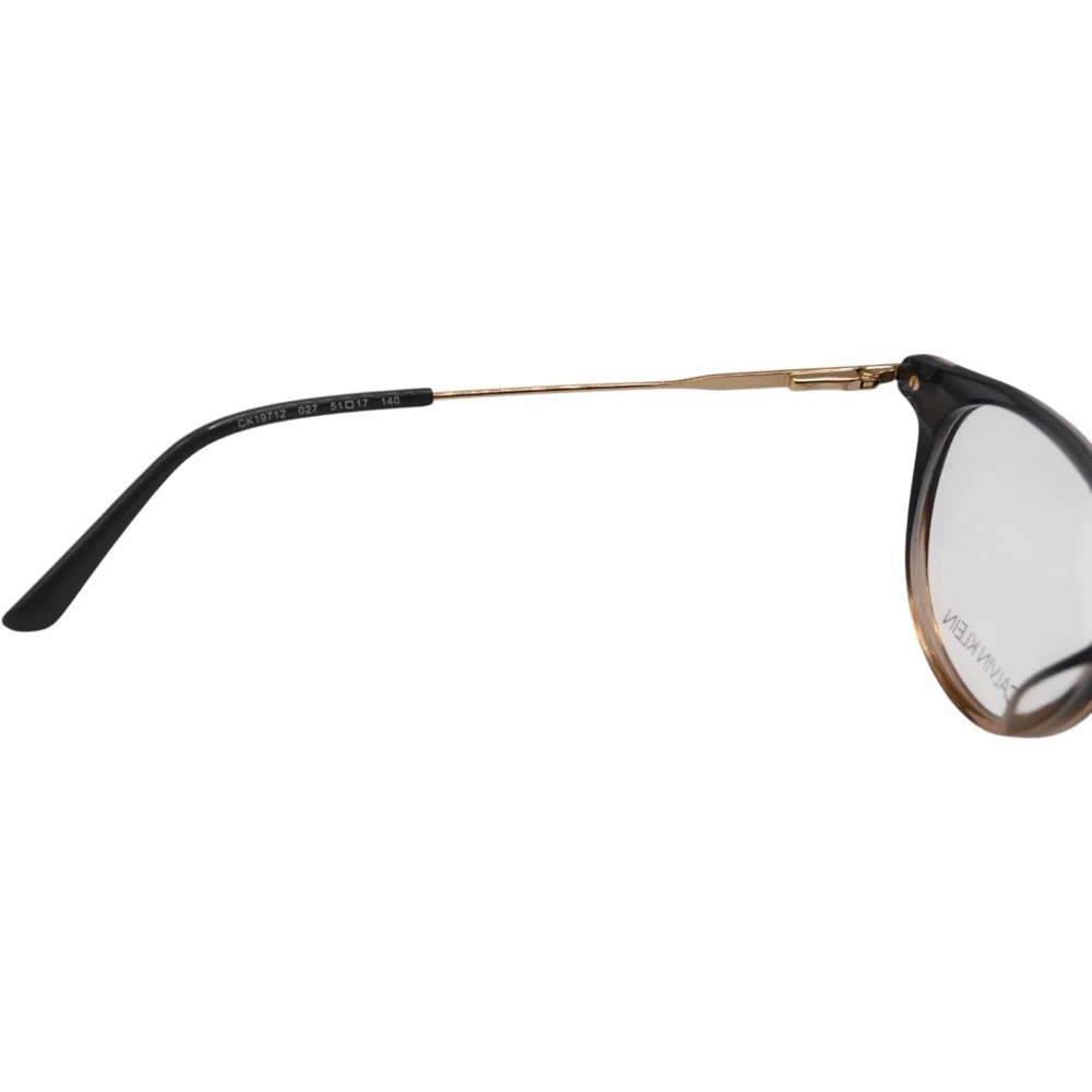 Calvin Klein Women’s Eyeglasses | Crystal Grey | Round Full Rim | 51–17–140